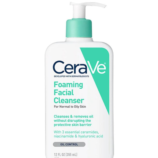 CeraVe Foaming Facial Cleanser for gentle skin cleansing without stripping moisture.
