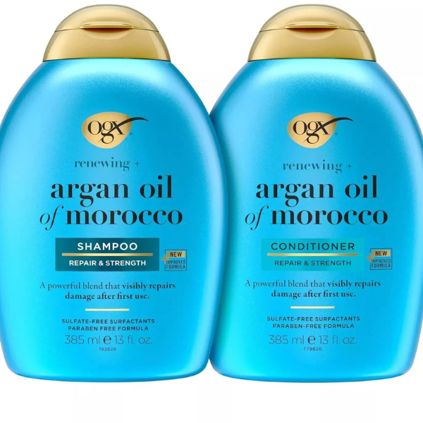 OGX Renewing + Argan Oil of Morocco Shampoo & Conditioner—Sulfate-Free, Argan Oil-Infused Hair Care