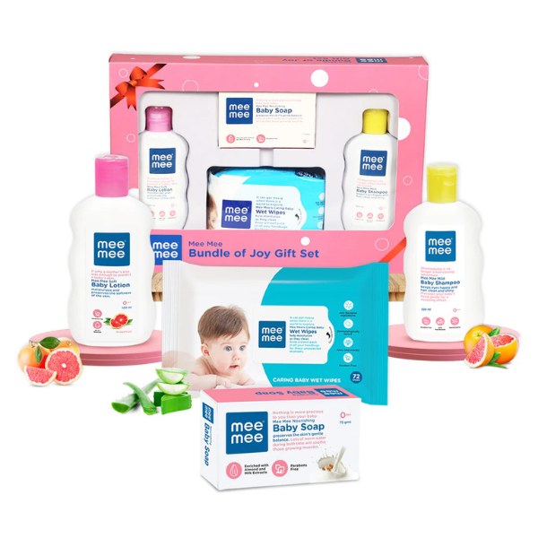 Mee Mee Baby Bundle of Joy Gift Set – Newborn Skincare Essentials Pack of 4