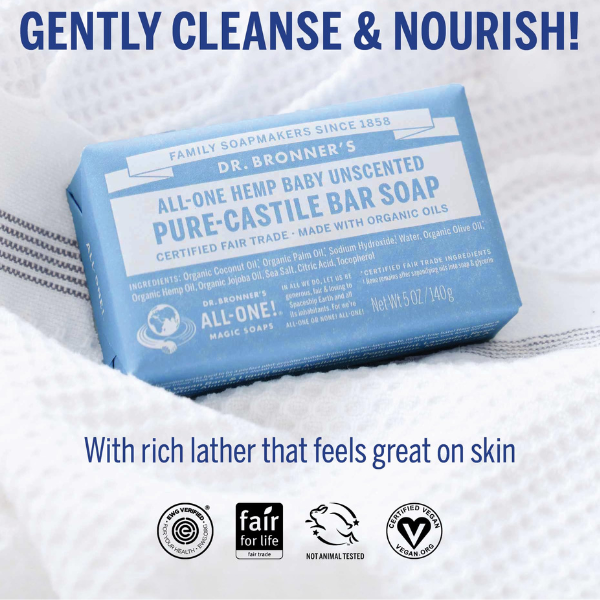 Dr. Bronner’s Baby Unscented Bar Soap